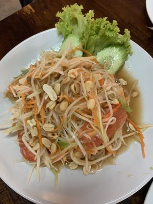 Papaya salad at Soul Organics in Koh Phangan