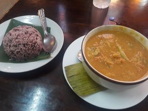 Massaman curry with brown rice at Soul Organics in Koh Phangan