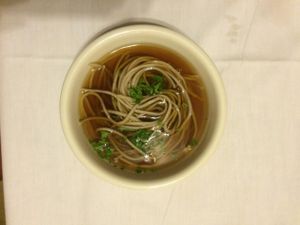 Noodles and broth. Vegan, gluten-free and delicious.  at Kushi Institute in Becket