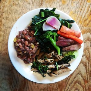 Typical lunch at the Kushi Institute. Organic, usually vegan (sometimes there is fish), seasonal, and delicious! at Kushi Institute in Becket