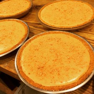 Parsnip pie almost ready! at Kushi Institute in Becket