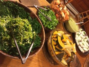 Close up of dinner buffet! at Kushi Institute in Becket