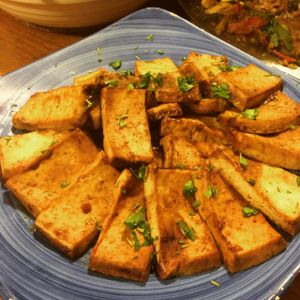Baked Tofu served with dinner! at Kushi Institute in Becket