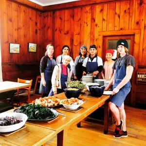 Our Macrobiotic Leadership Students helped prepare lunch! at Kushi Institute in Becket