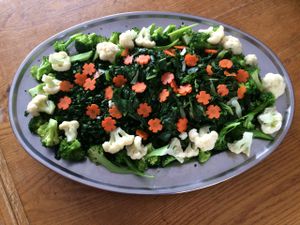 Beautiful greens on the buffet! at Kushi Institute in Becket