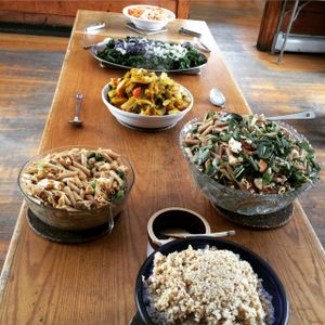 View of the lunch buffet!  at Kushi Institute in Becket