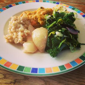 Organic vegan lunch! at Kushi Institute in Becket