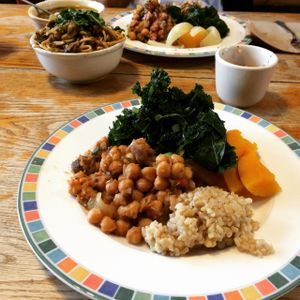 Delicious vegan meal! at Kushi Institute in Becket