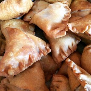 Vegan samosas!  at Kushi Institute in Becket