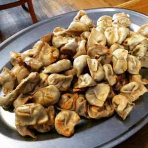 Vegan Dumplings! Big Hit! at Kushi Institute in Becket