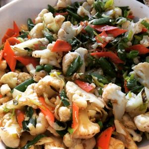 Cauliflower vegetable medley!  at Kushi Institute in Becket