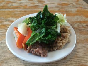 Beautiful vegan lunch! at Kushi Institute in Becket