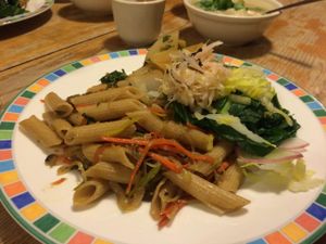 Gluten-free pasta salad! at Kushi Institute in Becket