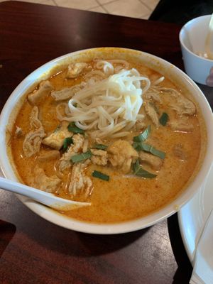 laksa at Teapot Vegetarian House in Redmond