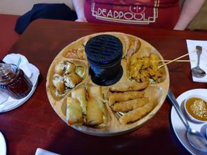 The sampler platter is something else! at Teapot Vegetarian House in Redmond