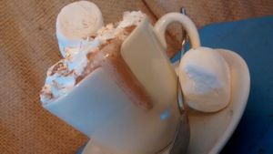 Vegan Hazelnut Hot Chocolate  at Roots Cafe - Pop-up in Lampeter