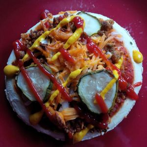 Cheeseburger Pizza at Belly Full Of Veggies in Dartmouth