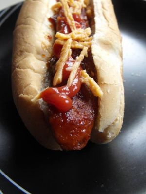 Vegetable hotdog at Belly Full Of Veggies in Dartmouth