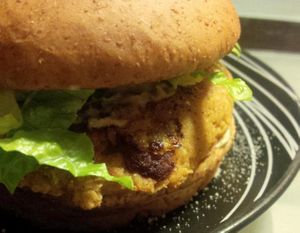 Chickpea Chicken Burger at Belly Full Of Veggies in Dartmouth