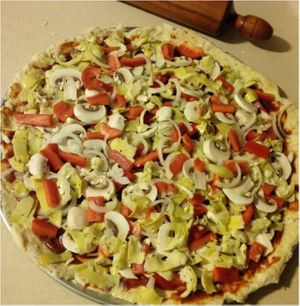Roasted vegetable pizza at Belly Full Of Veggies in Dartmouth
