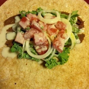 Donair meat (seitan) at Belly Full Of Veggies in Dartmouth