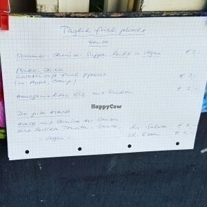 menu at Naturkostcafe and Vegetarian Restaurant in Baden Baden