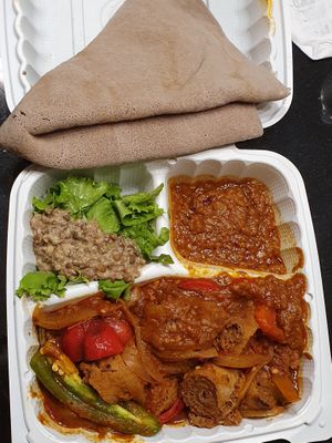 Vegetarian Banatu (vegan) at Tadu Ethiopian Kitchen in San Francisco