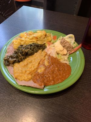 The vegetable combo with injera at Tadu Ethiopian Kitchen in San Francisco