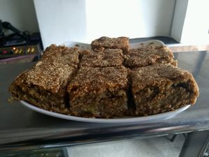 vegan banana cake at Veggie Paprika Rice in Bogota