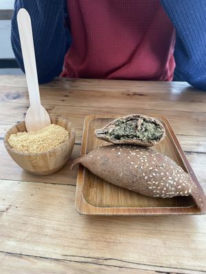 Mushroom, quinoa, spinach empanada   at Nativa in Bogota