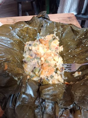 El tamal es realmente fantástico at Nativa in Bogota