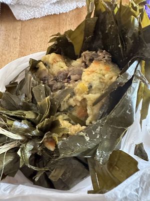 Delicious tamal   at Nativa in Bogota