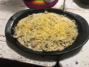 Pasta bechamel at Nativa in Bogota