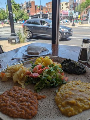 Veggie combo with tax is 17.59.  In DC that's value for money at Keren in Washington