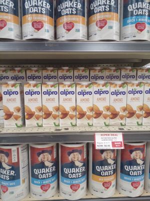 Plant milk on sale at Real Value in Morne Rouge