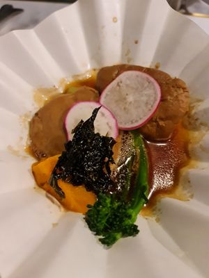 Bailing mushroom on paper hot pot ~ 5/9/22 at Joie Restaurant in Central Singapore