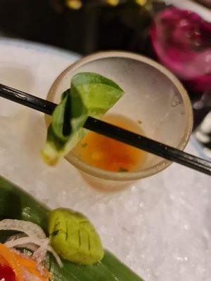 Oyster shooter glass ~ 5/9/22 at Joie Restaurant in Central Singapore