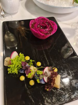 Dragonfruit Lotus with veg garden ~ 5/9/22 at Joie Restaurant in Central Singapore