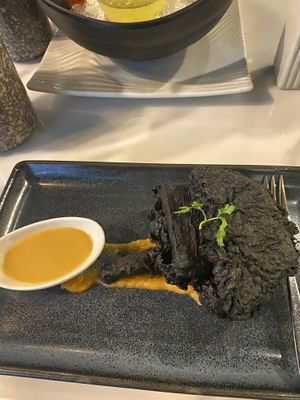 Charcoal Tempura  at Joie Restaurant in Central Singapore