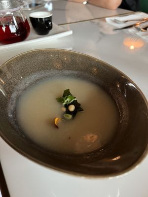 Potato soup  at Joie Restaurant in Central Singapore