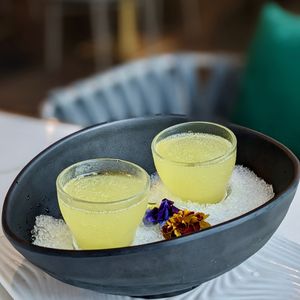 Welcome Drink - Iced Passionfruit at Joie Restaurant in Central Singapore