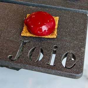 Chef's Selection of Assorted Platter: Raspberry burst on biscuit  at Joie Restaurant in Central Singapore