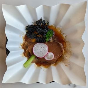 Bailing Mushroom on Paper Hot Pot at Joie Restaurant in Central Singapore