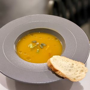 Pumpkin Veloute at Joie Restaurant in Central Singapore