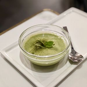 Matcha Panna Cotta at Joie Restaurant in Central Singapore