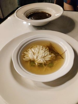 Tofu soup made to taste (and look) like the sea at Joie Restaurant in Central Singapore