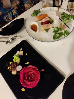 Vegan sashimi at Joie Restaurant in Central Singapore