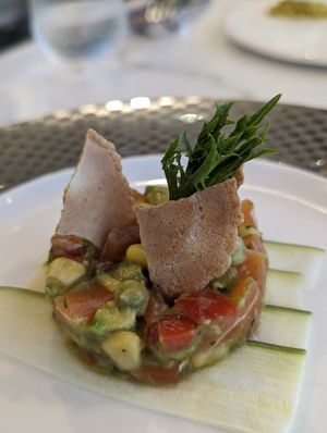 "Salmon" tartare at Joie Restaurant in Central Singapore