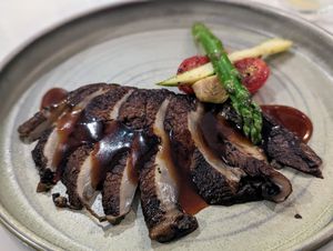 Roasted vegan duck steak at Joie Restaurant in Central Singapore