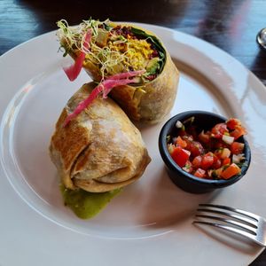 Vegan burrito at Lola Valentina in Isla Mujeres